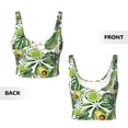 thumbnail image 5 of Haiem Green Tropical Pattern Womens Sports Bra - U Neck Padded Low Impact Yoga Bra Workout Crop Top Gym Moisture-Wicking Workout Vest -XX-Large, 5 of 9