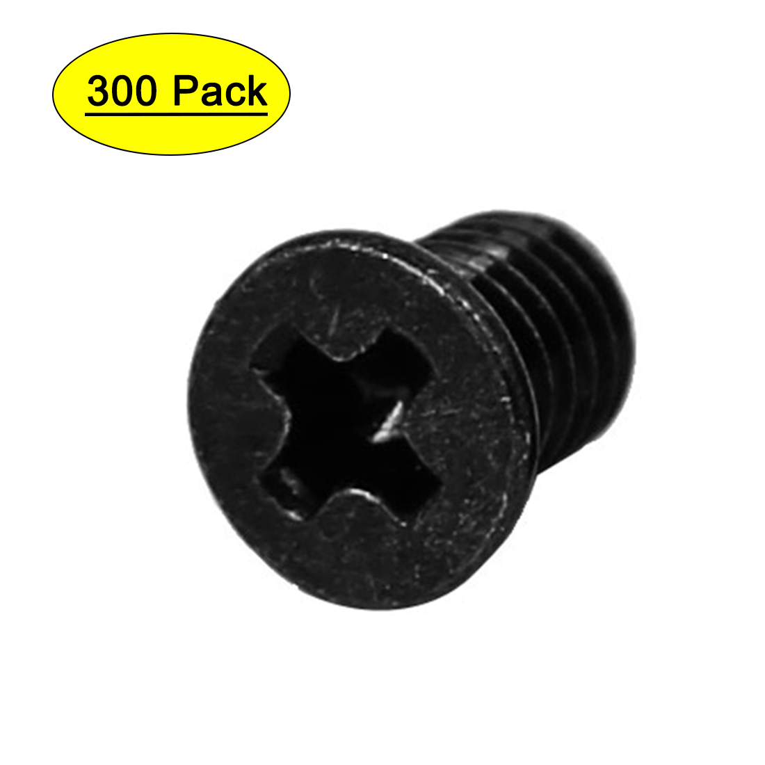 Computer PC Case HDD Flat Head Hard Drive Screw Black M3x4.8mm 300pcs