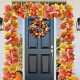 thumbnail image 6 of sruoe Halloween Decoration, Fall Garland Maple Leaf, Artificial Green Plant, Christmas Fall Maple Garland, Hanging Fall Leaves for Thanksgiving Autumn Home Decoration, 6 of 6