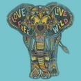 thumbnail image 2 of Girl's Lost Gods Elephant Love Free Live Wild  Graphic Tee Tahiti Blue Large, 2 of 4