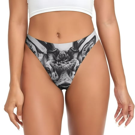 Rateoe Monochrome Deer Floral Pattern Seamless Women Underwear Thongs No Show Ladies Thong No Line Breathable Comfortable Panties Undies for Women-X-Small