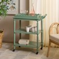 thumbnail image 4 of SAFAVIEH Haven 3-Tier Wood Kitchen Serving Cart, Sage Green, 4 of 16