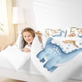 thumbnail image 5 of Manfei Kawaii Blue Dinosaur Bedding Comforter Set, Cartoon Animal Twin Comforter Sets, Teens Boys Girls Kids Reversible Bedding Set, Super Cozy Room Decor, 2pcs, 5 of 9
