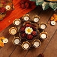 thumbnail image 2 of Diya Shape Flower Decorative Urli Bowl for Home Handcrafte Bowl for Floating 14", 2 of 5