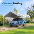 thumbnail image 2 of Quictent Carport Replacement Tarp Canopy Top Cover with Bungees Balls, for 10x20 ft Garage Party Tent Shelter - White, One Roof Only, 2 of 8