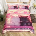 Cute Cat Duvet Cover Full for Girls Kids Lovely Cartoon Aniaml Cat