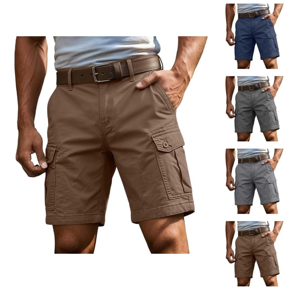 Cargo Shorts for Men Summer Casual Lightweight Straight Leg Outdoor Bermuda Work Shorts with Pockets