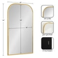 thumbnail image 2 of Kate and Laurel Caskill Modern Arched Wall Mirror, 20 x 34. Gold, Decorative Tall Mid-Century Mirror for Wall Decor with Rounded Arched Frame and Sophisticated Look, 2 of 8