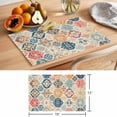 thumbnail image 6 of Boho Morocco Placemats Set of 6 Retro Farmhouse Ethnic Neutral Aesthetic Place Mats Indoor Wipeable Table Mats Washable Cloth Dining Table Placemats for Kitchen Holiday Party Home Decor 13x19 Inch, 6 of 9