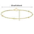 thumbnail image 3 of Pure Silver Anklets For Women Waterproof Copper Satellite Chain Foot Decorated With Minimalist Water Wave Pattern Round Bead Chain Versatile Foot Chain, 3 of 4