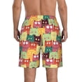 thumbnail image 3 of KLL Cute Cartoon Cat Men's Casual Summer Beach Shorts Hawaiian Shorts with Pockets-Large, 3 of 5