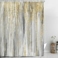 thumbnail image 2 of 4 Pcs Shower Curtain Set, Blue and Grey Abstract Art Shower Curtain with Non-Slip Rugs, Toilet Lid Cover and Bath Mat, Bathroom Sets Decorations 72" x 72",Yellow, 2 of 5
