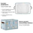 thumbnail image 2 of Yayeee 2 Pack Canvas Storage Basket with Handles for Shelves Fabric Bins Closet Organizer, Blue Rabbits, 2 of 8