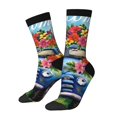 thumbnail image 1 of Balery Floral Truck Welcome Calcetas Largas con Estampado para Hombre y Mujer – Suaves y Transpirables, Talla Única (US 5-11), 1 of 6