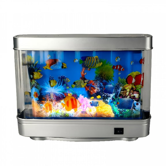 ACDANC Fish Lamp Decor Fake Fish Tank Mini Aquarium Artificial Fish Tank with Moving Fish Perfect Sensory Lamp