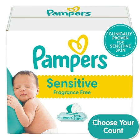 Pampers Baby Wipes Sensitive Perfume Free 8X Refill Packs (Tub Not Included) 576 Count