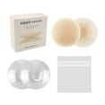 thumbnail image 3 of Nipple Cover for Women Bra Seamless Washable Invisible Breathable Sticky Breast Light Beige 8cm, 3 of 6