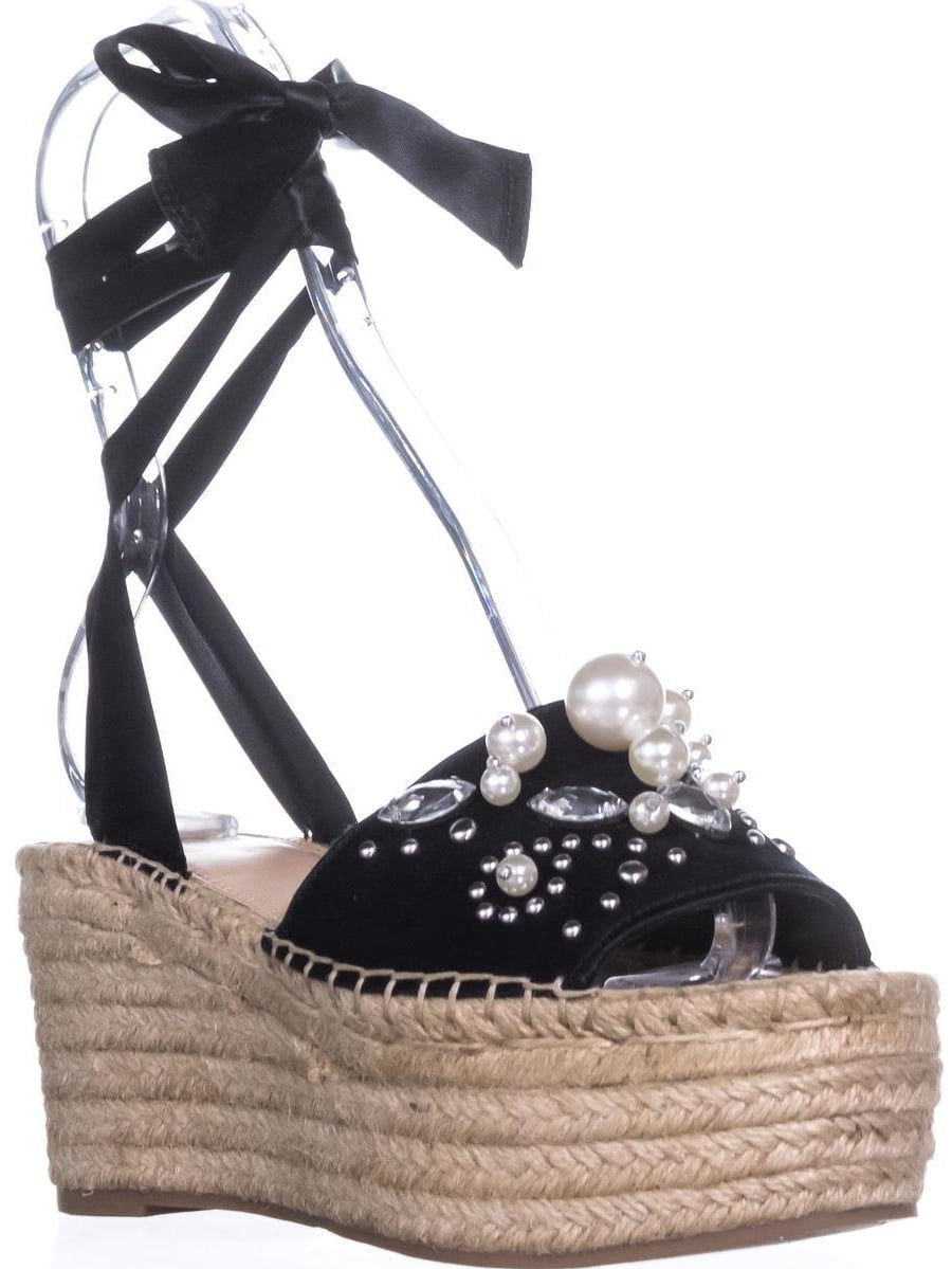 Womens GUESS Razzle Platform Espadrille Sandals, Black - Walmart.com