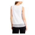 thumbnail image 2 of ALFANI Womens White Sheer Sleeveless V Neck Tank Top M, 2 of 4