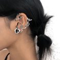 thumbnail image 3 of Rose Tremella Cuff Cartílago Thorn Ornate Spine Ear Cuff Pendientes Party Punk Ear Cartílago Pendientes Joyería para mujeres y niñas, tamaño libre, metal de ratán Sincero Electrónica, 3 of 3