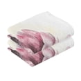 thumbnail image 2 of Cotton Towel Two-Piece 16x28 Inch One Sizex2 Face Towel Set Towel Set Cotton Hand Bath Towel Bathroom Beach Beautiful Deep Pink Flowers, 2 of 8