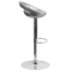 thumbnail image 2 of Taburete de bar de altura ajustable de plástico plateado contemporáneo con respaldo redondeado y base cromada Flash Furniture CH-TC3-1062-SIL-GG, 2 of 2