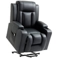 thumbnail image 1 of HOMCOM Electric Power Lift Chair, PU Leather Recliner Sofa with Footrest, Remote Control and Cup Holders, Black, 1 of 10