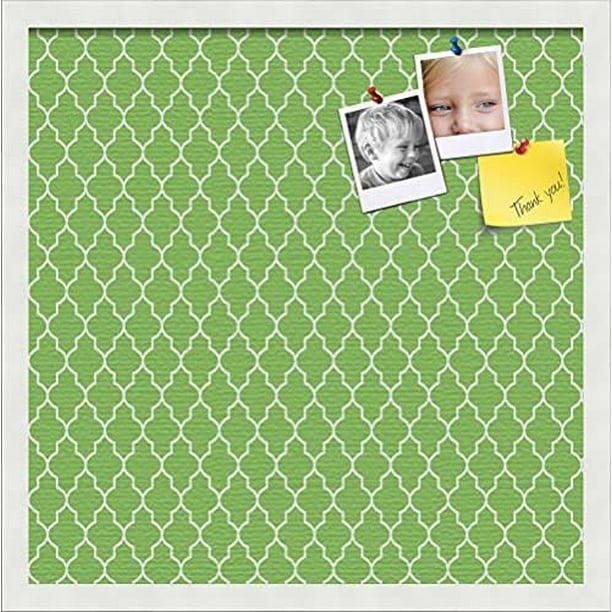Pinpix 20X20 Custom Cork Bulletin Board Quatrefoil Green Poster Board With A Canvas Style Photo