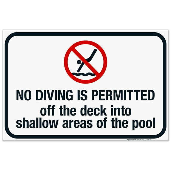No Diving Is Permitted Sign, Pool Sign,