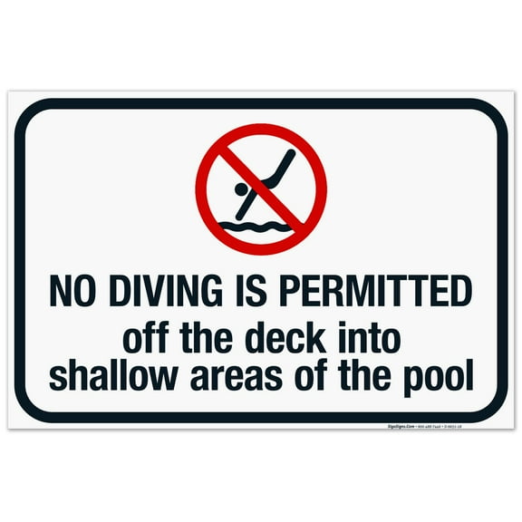 No Diving Is Permitted Sign, Pool Sign,