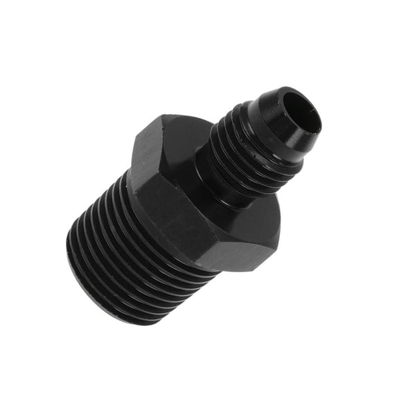 Unique Bargains Male Flare Reducer Hose Fitting Adapter TF-AN4-3/8 NPT Fuel Line Connector Aluminum Black