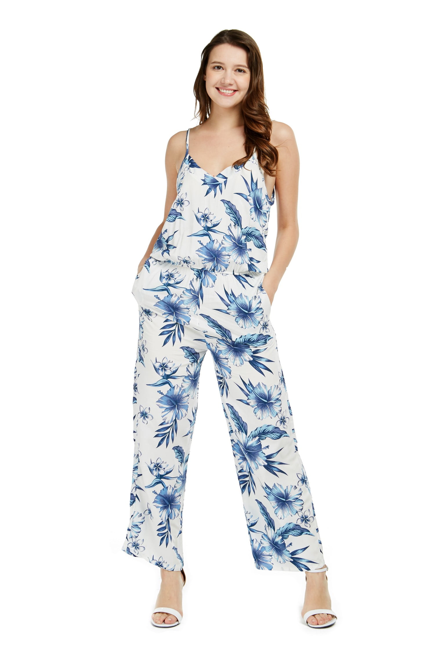 Hawaii Hangover - Women's Hawaiian Strap V with Pockets Jumpsuit in Day ...