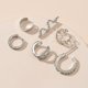 thumbnail image 3 of Pendientes para mujer, regalos para mujer, juego de pendientes exagerados con forma de serpiente, clip de oreja sin agujero de circonita, 6 piezas, pendientes punk, 6, 3 of 5