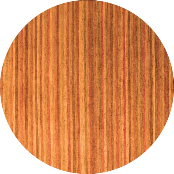 Ahgly Company Indoor Round Abstract Orange Modern Area Rugs, 7' Round