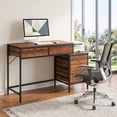 thumbnail image 2 of 51" Computer Desk with 5 Drawers & Printer Stand, Writing Desk for Home Office, Rustic Brown, 2 of 9