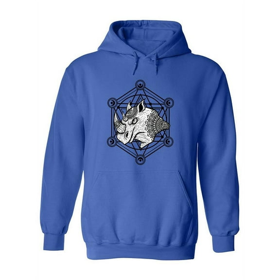 Rhino Head And Sacred Geometry Hoodie Women -Image by Shutterstock, Female Small