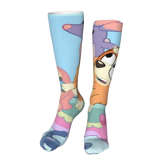 Gokiu Bluey Womens Thigh High Socks Warm Stocking Casual Knee High Long Stockings for Daily Wear