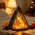 thumbnail image 5 of Christmas Hanging Night Light Ornament, Triangular Christmas Santa Night Light with Warm, Cozy Glow Battery Operated Desktop Decor For Xmas House Decor (M), 5 of 6