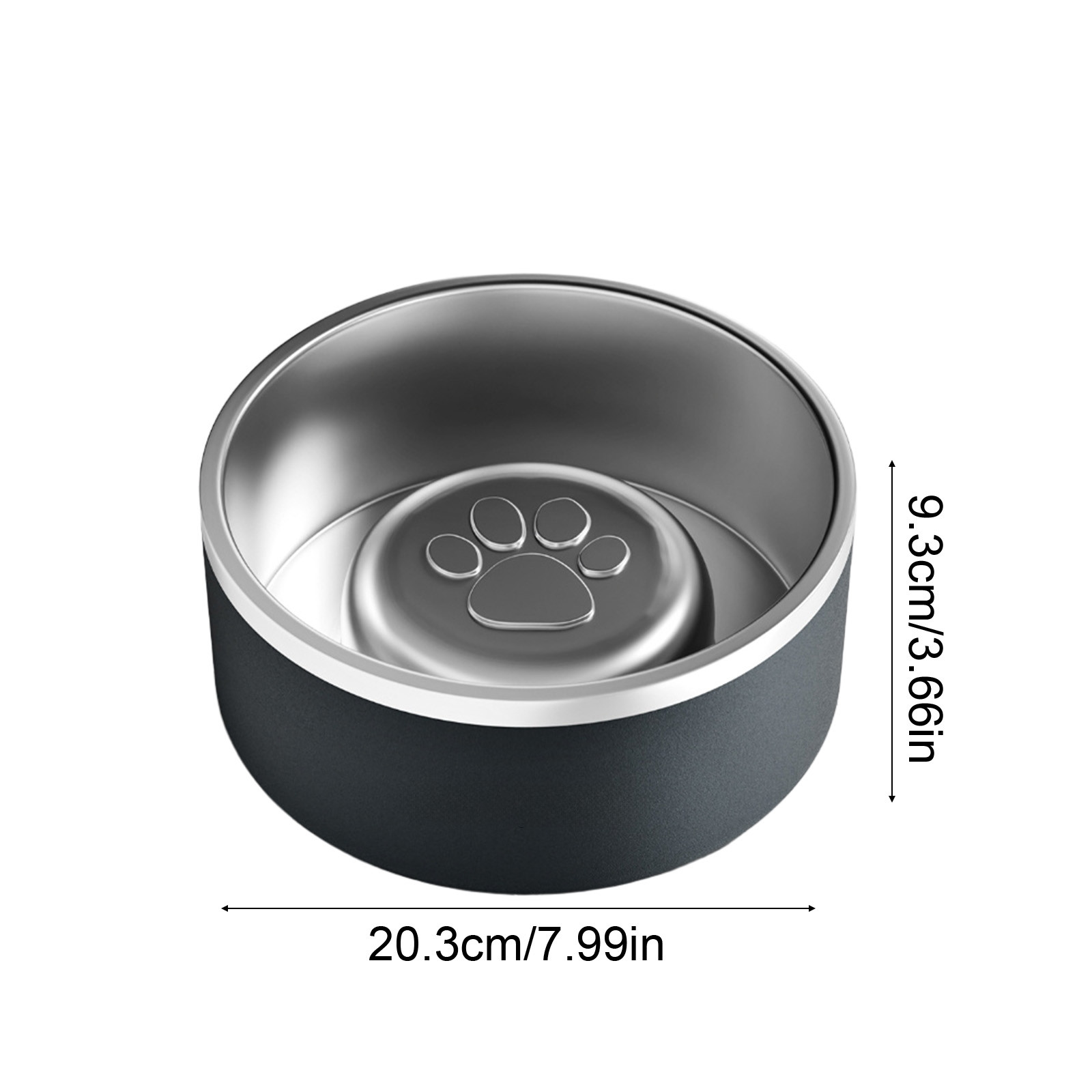 FEOLGEHLY Pets Bowl for Dogs and Cat, 304 Stainless Steel Cat/Dog Bowls Water and Food Feeder Dish for Small to Medium Pets, Non-Slip Silicone Base Pet Feeding Bowl, Pet Safe, Dishwasher Safe, Black