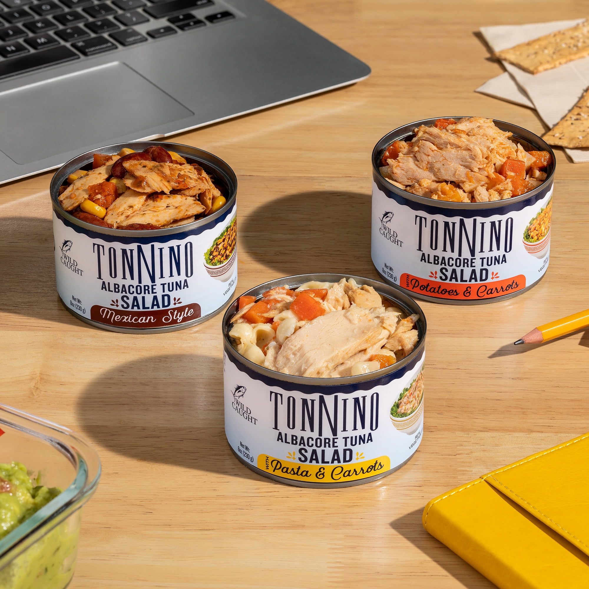 (2 pack) Tonnino Premium Albacore Tuna Salad with Potatoes and Carrots, 8 oz Can, Wild Caught, Gluten-Free, Ready to Eat