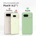 thumbnail image 2 of KOMI for Google Pixel 8 Case, Liquid Silicone Case with 2X Screen Protectors, Full Body Protective Cover, Shockproof, Slim Phone Case, Anti-Scratch Soft Microfiber Lining 6.2", Green, 2 of 5