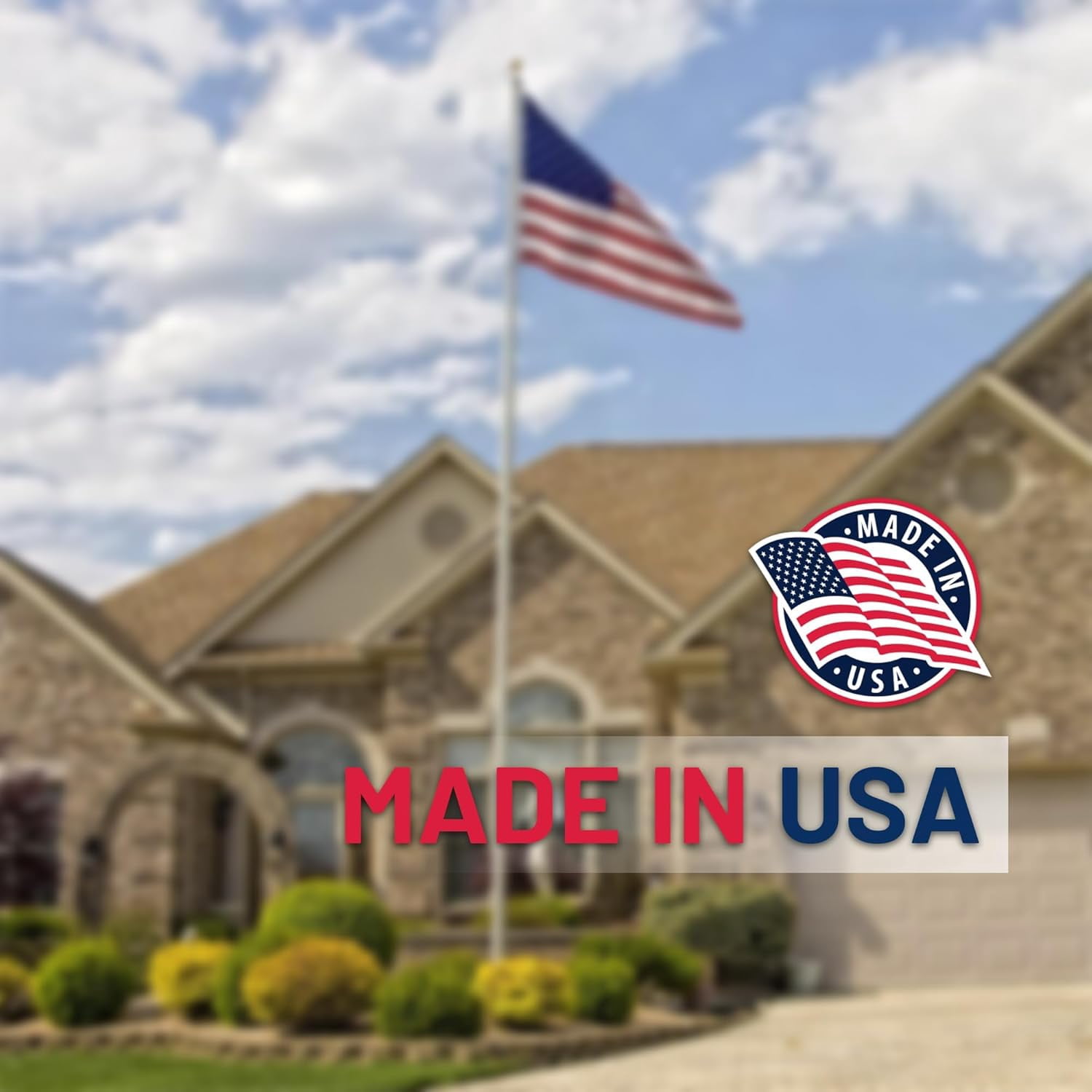 Super Tough USA-Made 25ft Heavy Duty Flag Pole for Outside House - Satin- Residential In-Ground Flagpole - 4-Section High-Grade Aluminum - Includes All Accessories