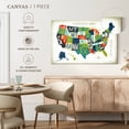 thumbnail image 5 of Elephant Stock Letterpress Usa Map Wall Art - Horizontal Canvas Wall Art - Living Room Wall Decor - Map Canvas - Turquoise And Orange Decor By Michael Mullan - 12" x 8", 5 of 8