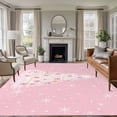 thumbnail image 2 of 8x10 Area Rugs Pink Christmas Tree Non-Skid Rubber Backing Large Rectangle Rugs - Living Room Bedroom Home Office, Winter Balls Snowflake Xmas Tree Indoor Floor Mat Carpets Washable Rug, 2 of 9