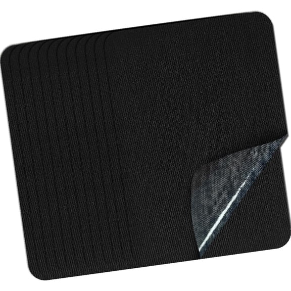 12 Pieces Iron on Fabric Patches for Clothing and Pants Repair, 100% Cotton Sewing Repair Patches, Black