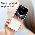 thumbnail image 4 of Dteck Diamond Case for Samsung Galaxy Z Flip 7 with Hinge Protection and Ring Holder, Luxury Sparkly Plating Shockproof Phone Cover with Screen Protector for Galaxy Z Flip 7,White, 4 of 8