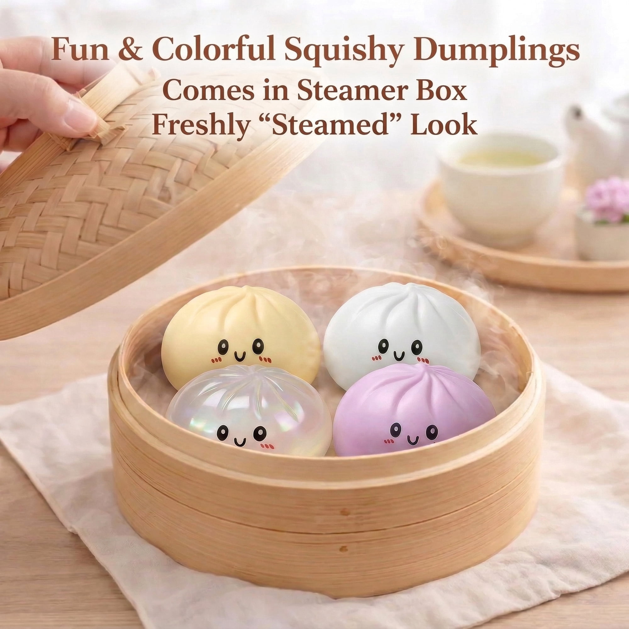 Fun Different Texture Squishy Dumpling Toy Random Color 1 Piece