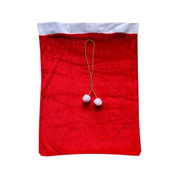 WLOELOEW Santa Backpack Christmas Gift Bag Velvet Ornament Organizer Storage Bag For Holiday Decor Red Polyester Fabric Medium Size 27.55X19.68 Inches A