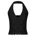 thumbnail image 4 of Mittory Women's Halter Lace Going Out Tops Summer Fashion Shirts Sleeveless Sexy Crop Tank Top, 4 of 6
