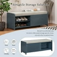 thumbnail image 2 of Aukfa Shoe Storage Bench with Cushion, Entryway Bench, 2 Tier Shoe Rack Organizer for Entryway Living Room Bedroom, Navy, 2 of 8